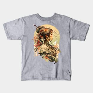 Art Nouveau Cyberpunk Traditional Japanese Fusion Kids T-Shirt